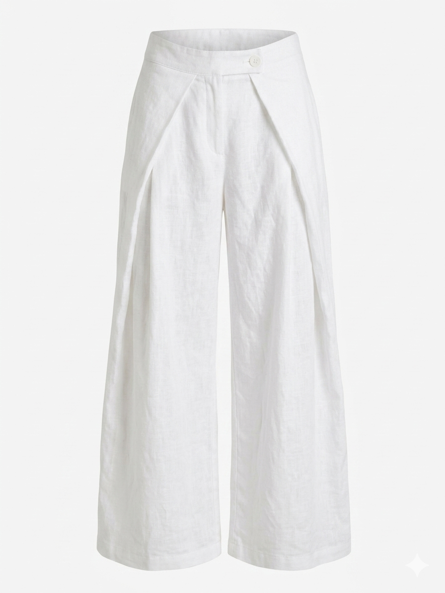 TAILORED LINEN PANTS WHITE