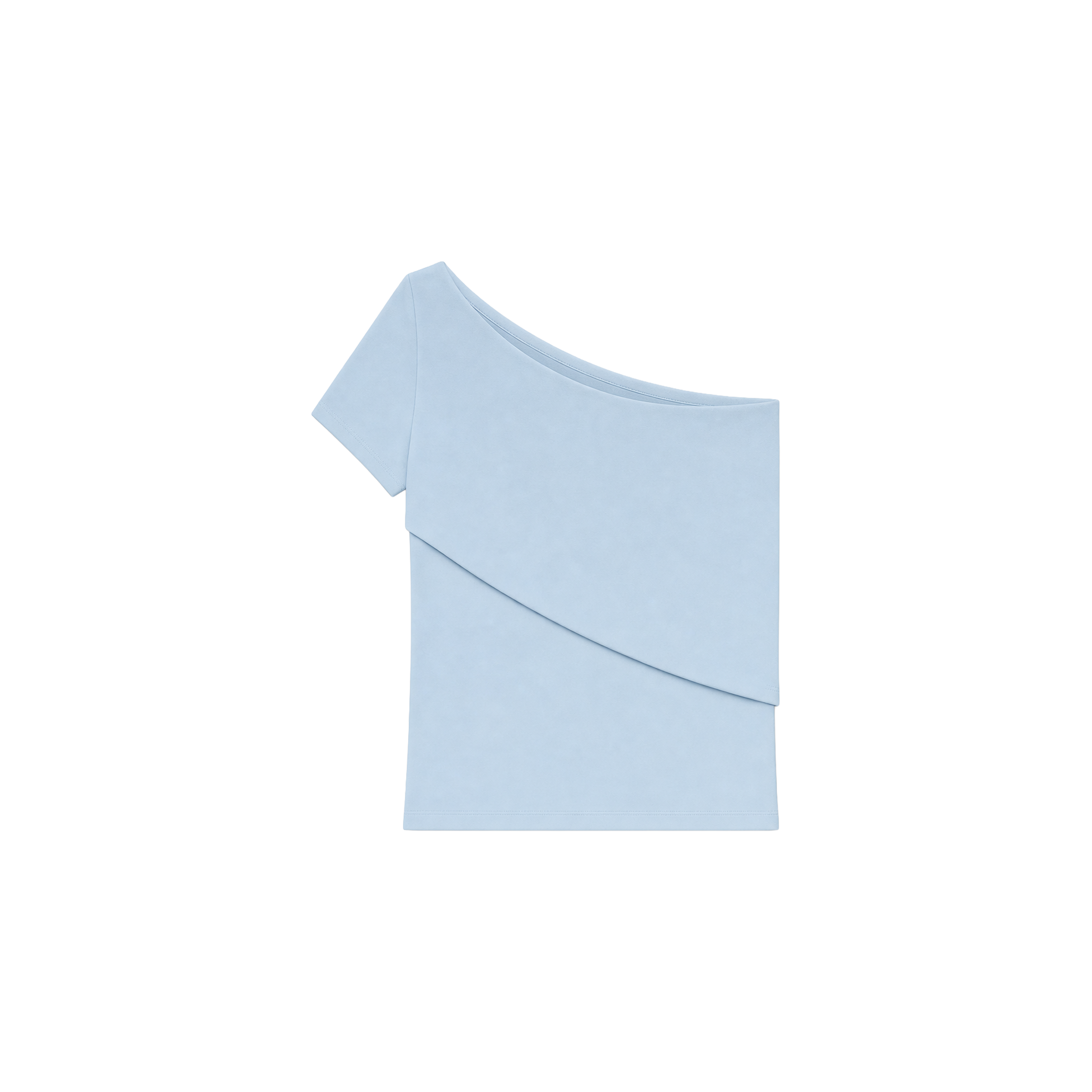ASYMMETRICAL INTERLOCK TOP BABY BLUE