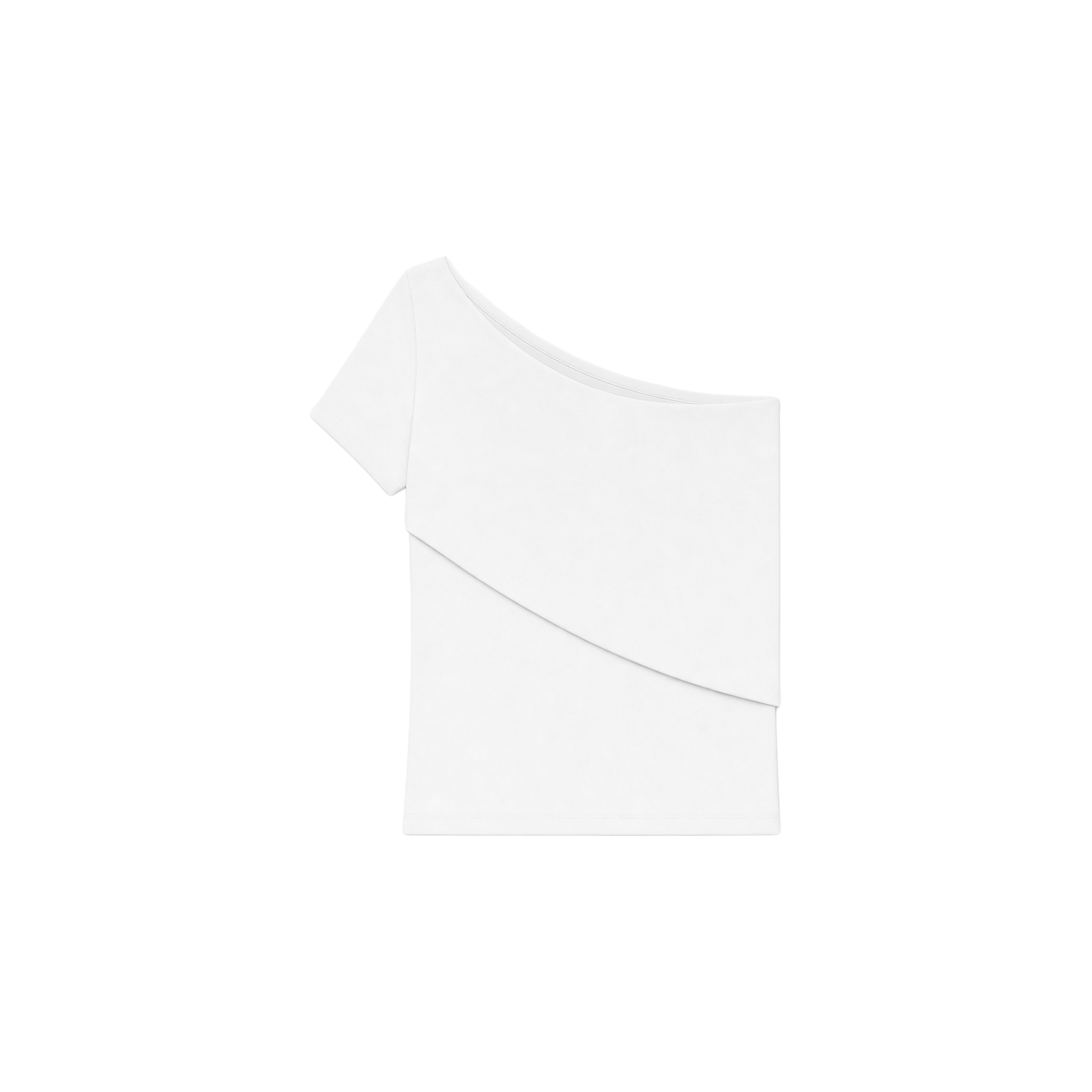 ASYMMETRICAL INTERLOCK TOP WHITE