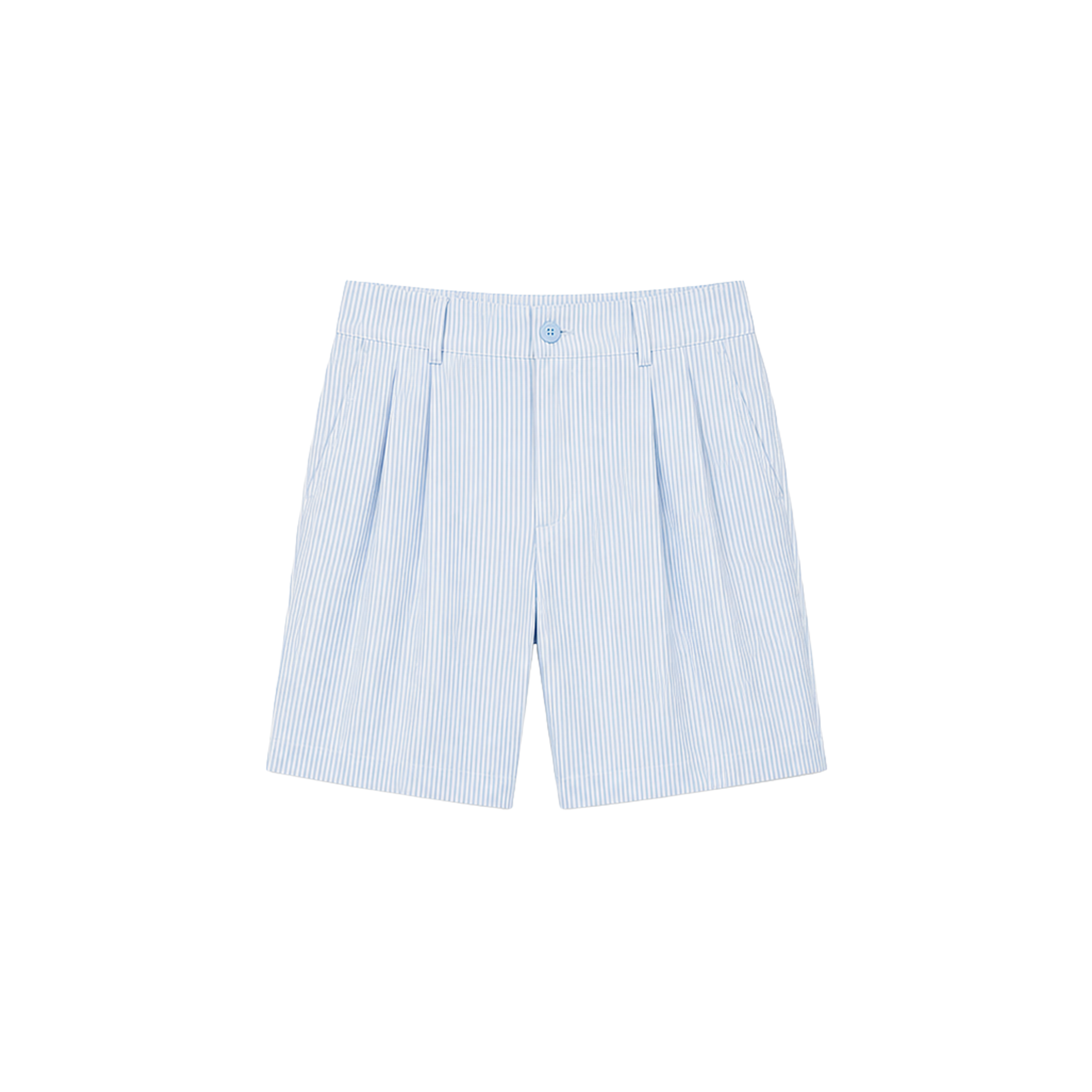 STRIPPED LINEN SHORT BABY BLUE