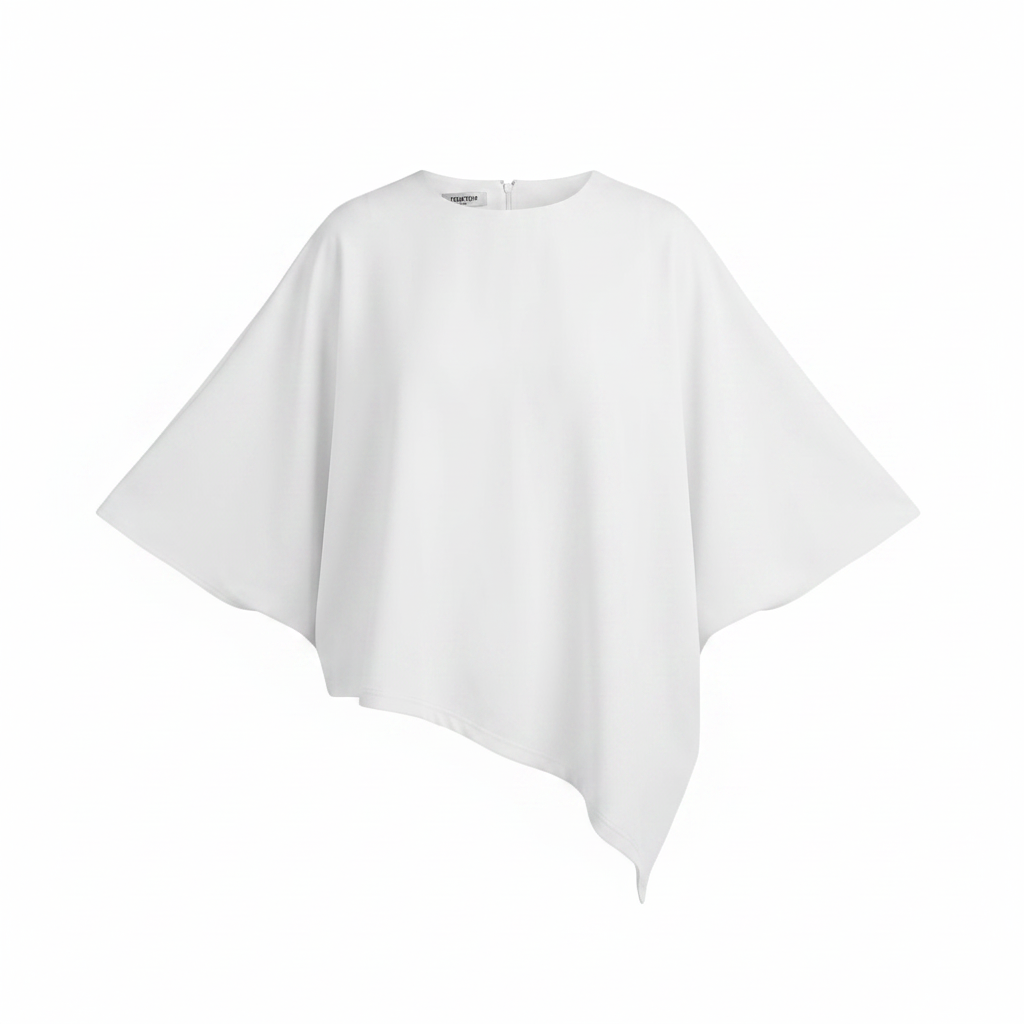 ASYMMETRIC CAPE WHITE TOP