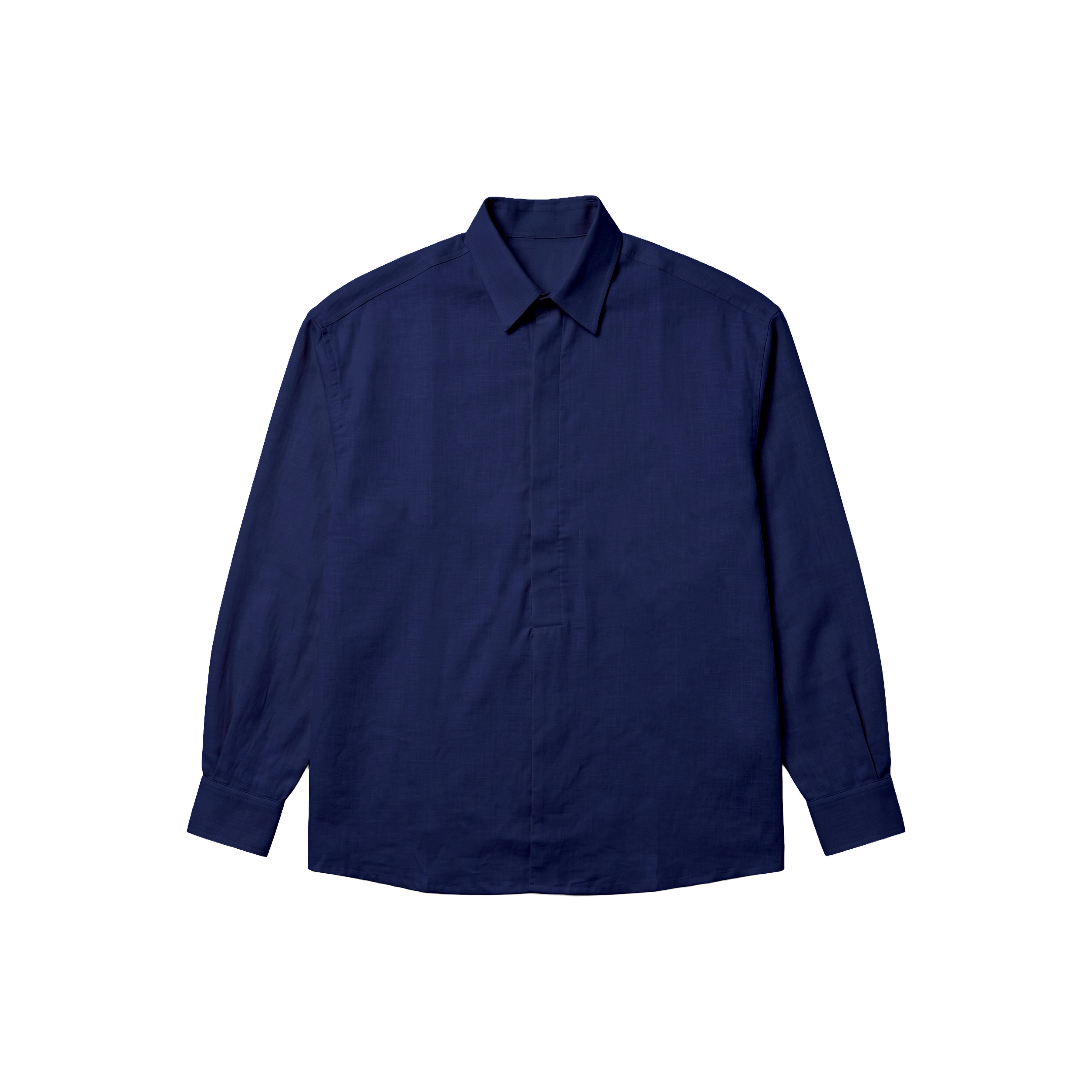 LINEN POLO SHIRT NAVY BLUE