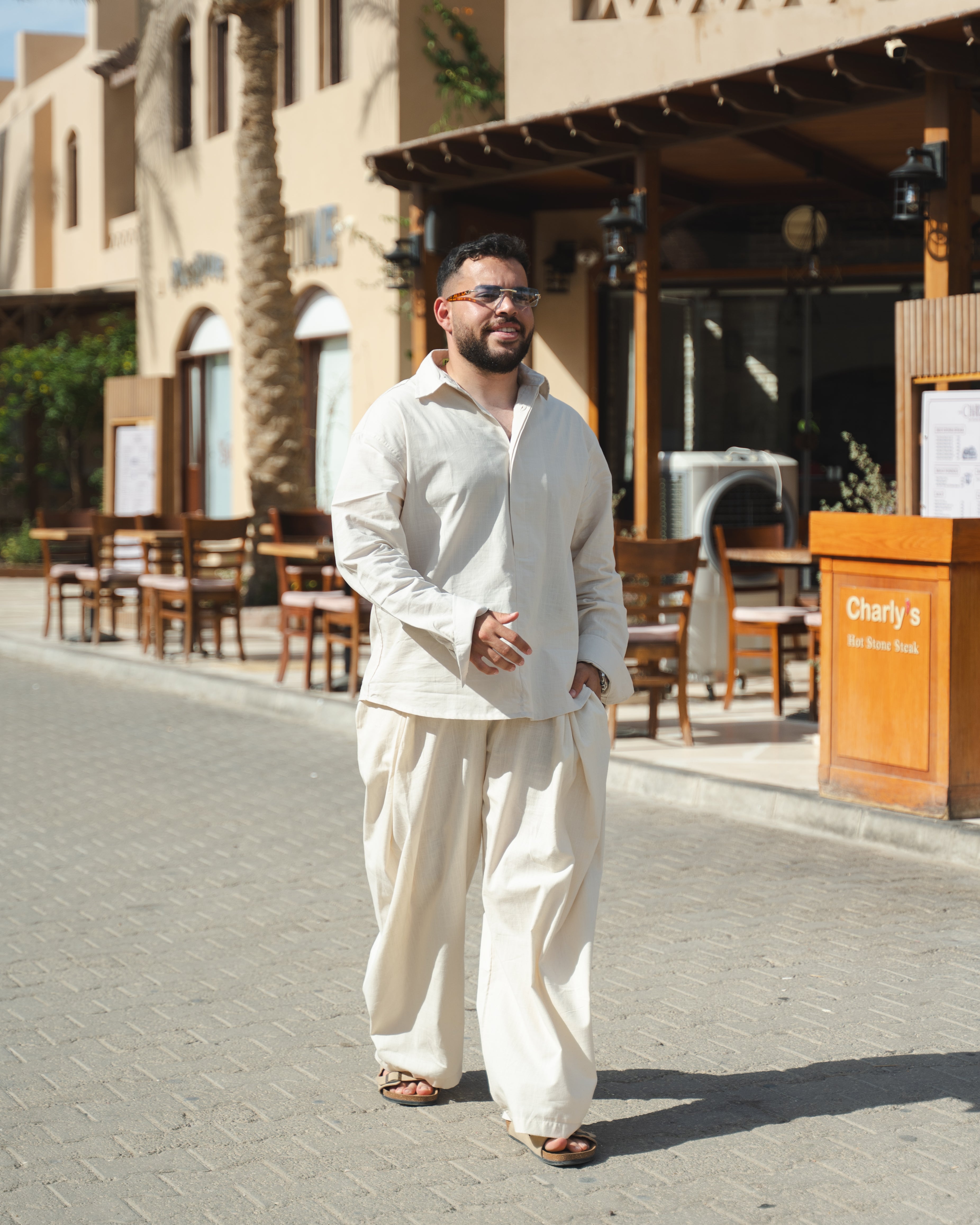 TAILORED LINEN PANTS BEIGE