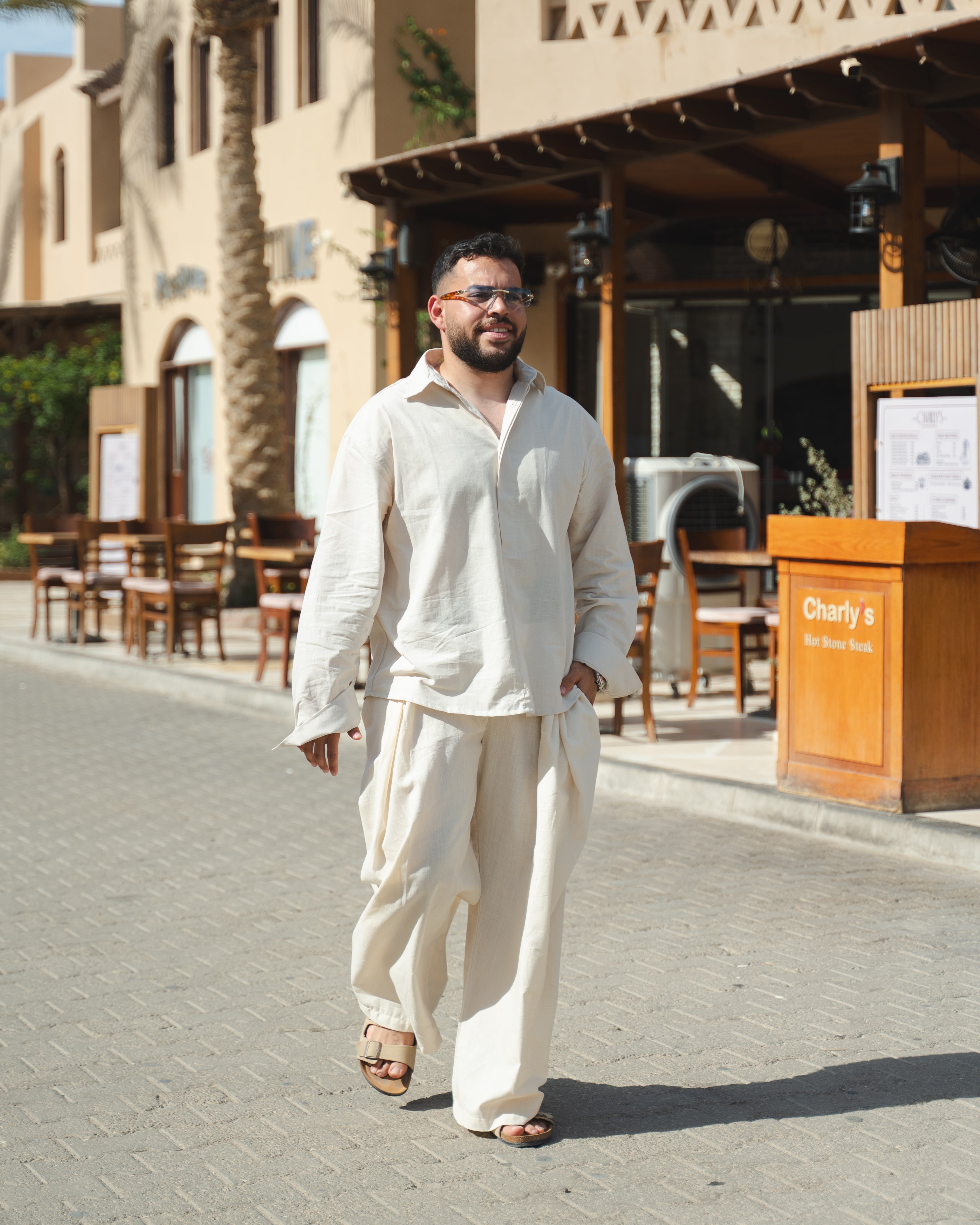TAILORED LINEN PANTS BEIGE