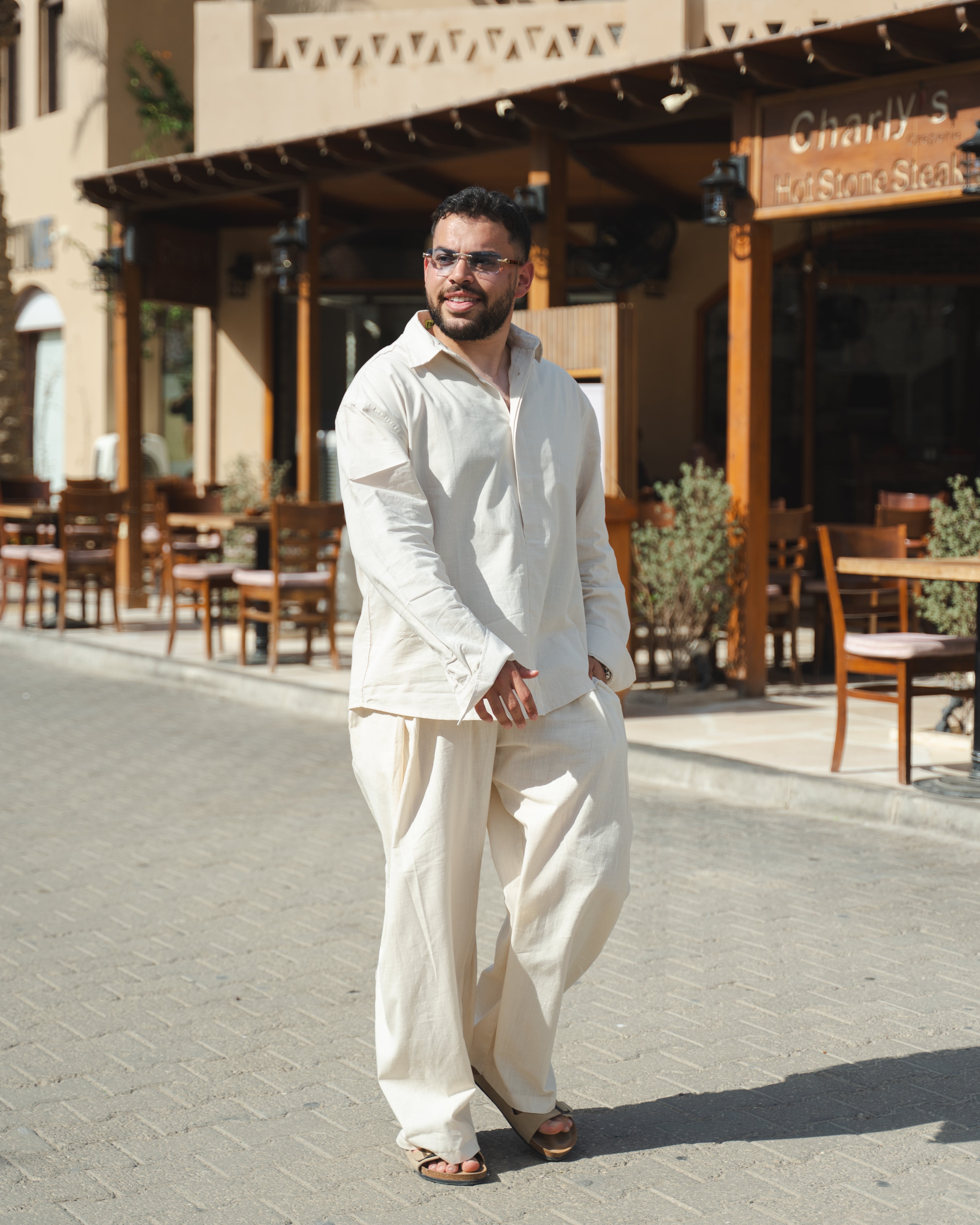 TAILORED LINEN PANTS BEIGE
