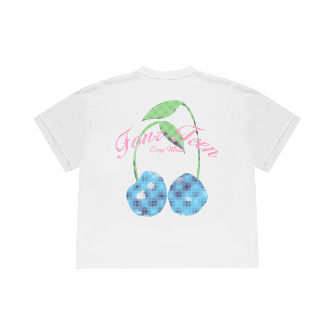 CHERRY WHITE T-SHIRT