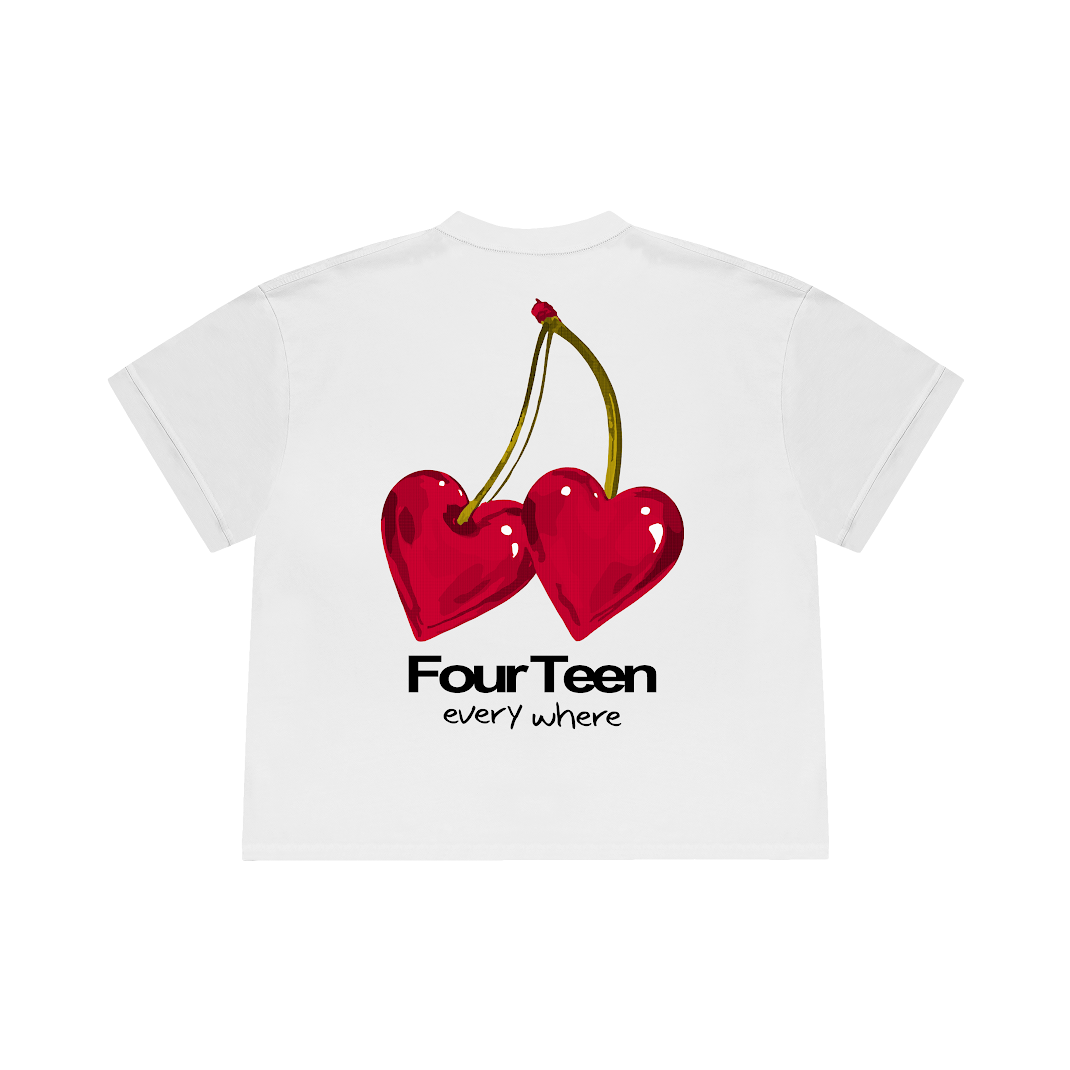 HEART CHERRIES WHITE T-SHIRT