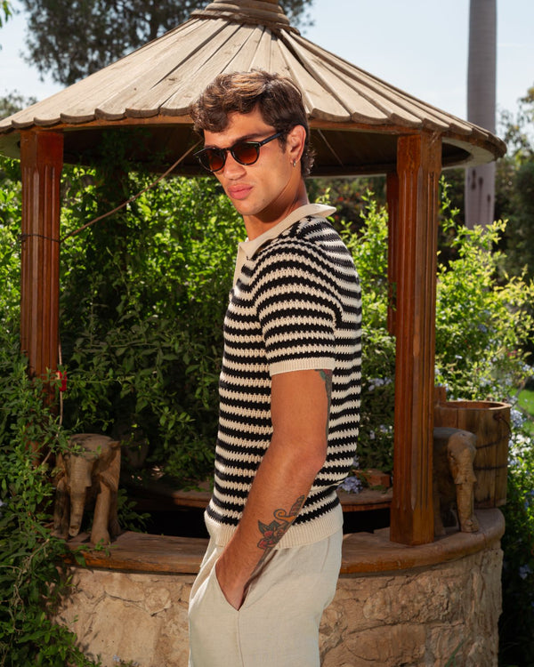 KNITTED POLO 202 BLACK