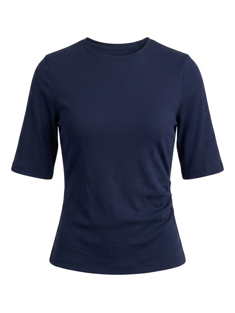 FITTED INTERLOCK T SHIRT NAVY