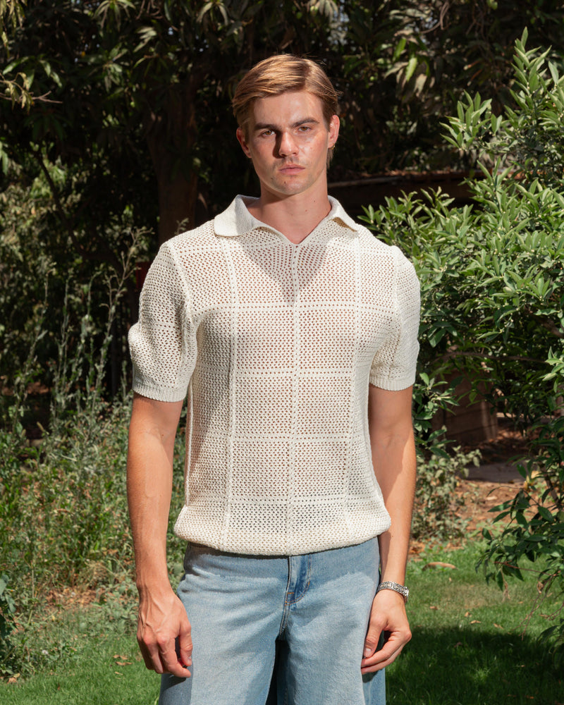 KNITTED POLO 208 WHITE