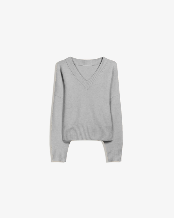 V KNITTED SWEATER GREY