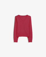 V KNITTED SWEATER BURGUNDY