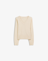 V KNITTED SWEATER BEIGE