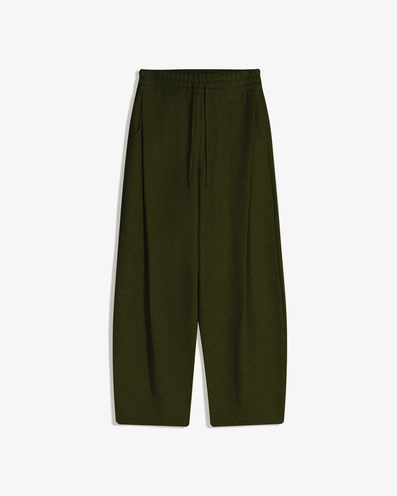 WOOL PANTS OLIVE