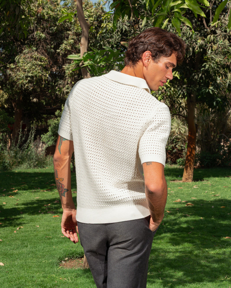 KNITTED POLO 203 WHITE