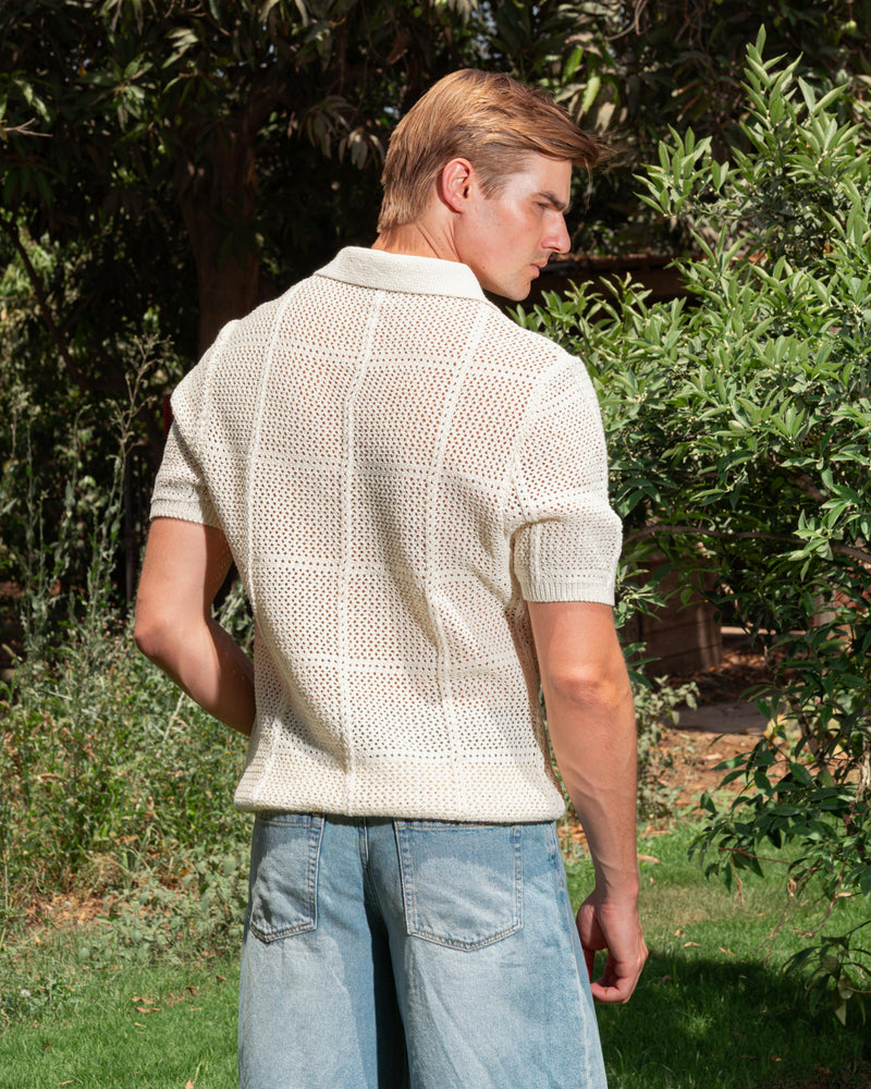 KNITTED POLO 208 WHITE