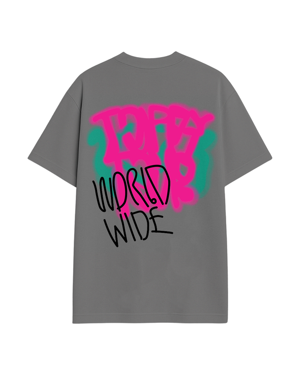 WORLD WIDE T SHIRT DARK GREY 625