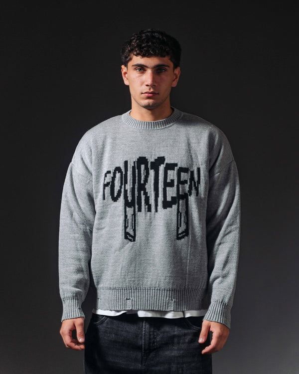 FOURTEEN KNITTED SWEATER GREY