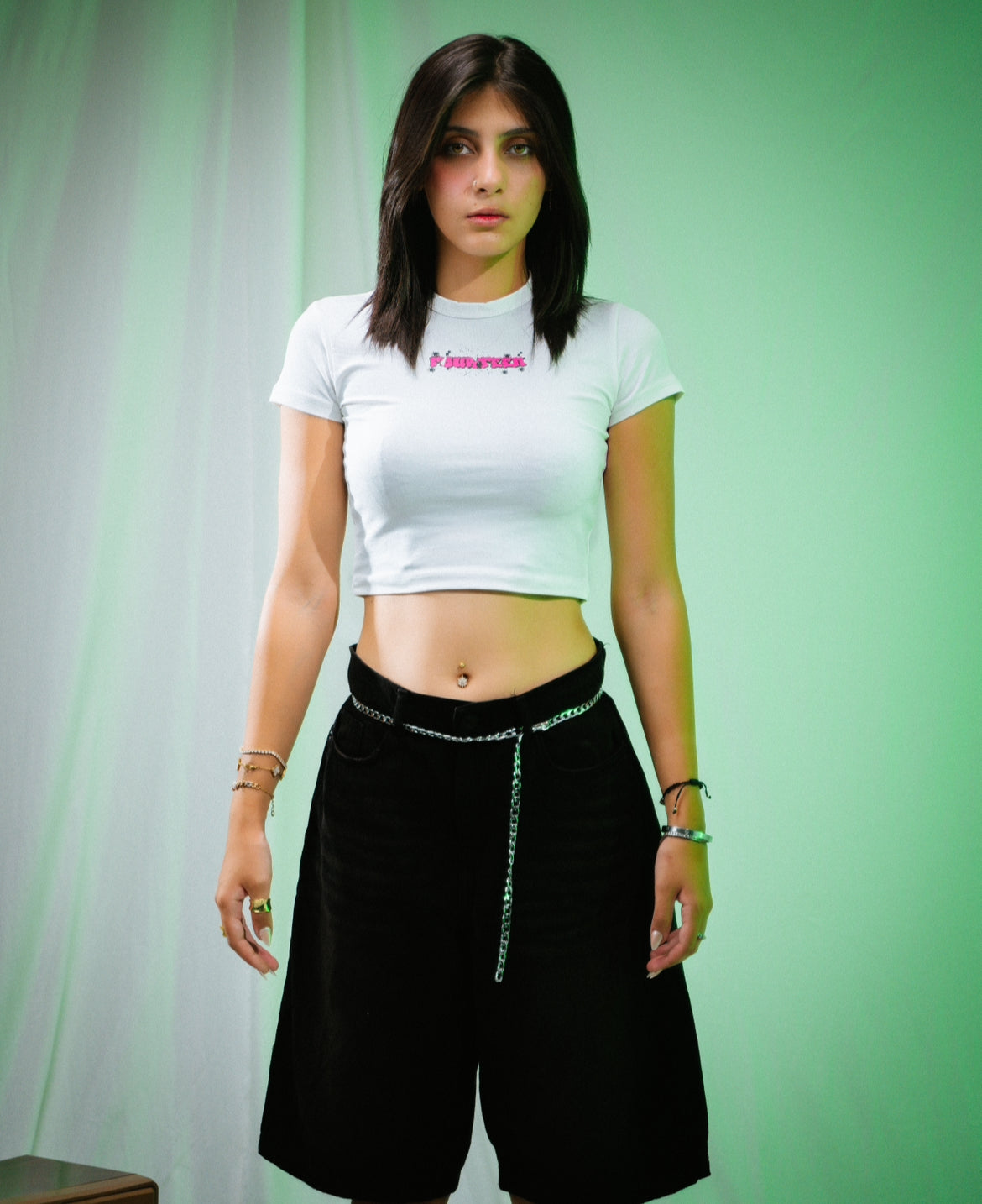 White crop top