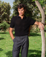 KNITTED POLO 203 BLACK
