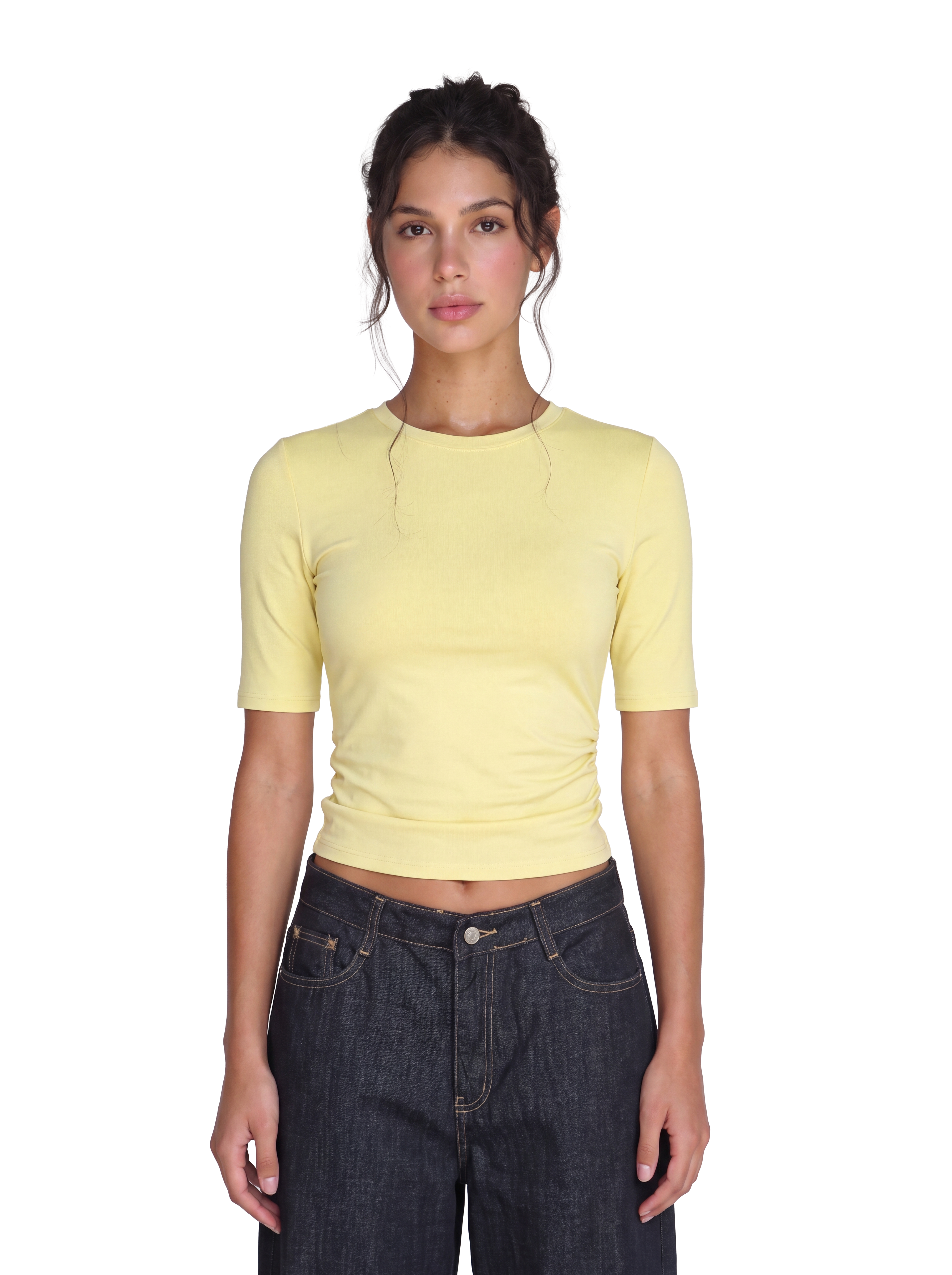 FITTED INTERLOCK T SHIRT YELLOW
