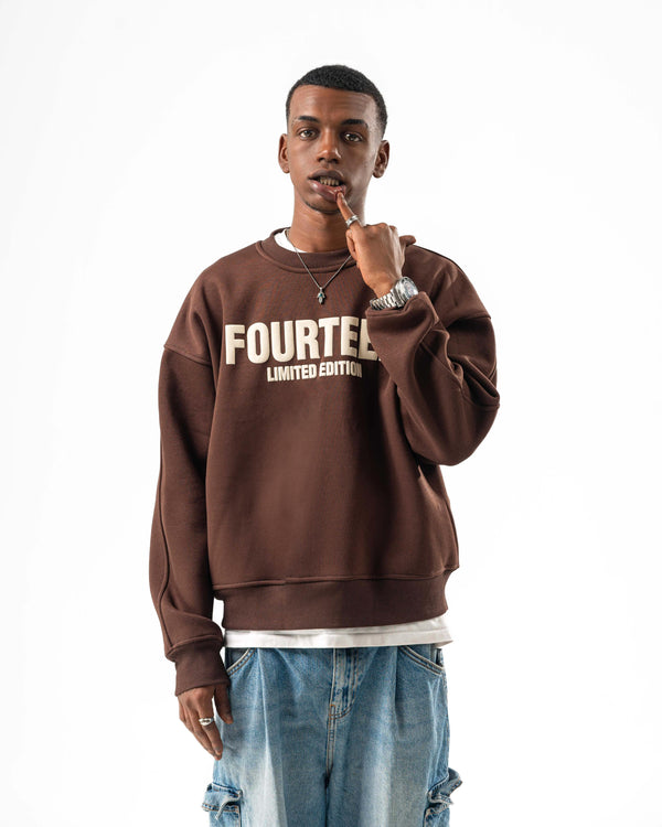 BROWN FOURTEEN CREWNECK