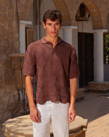 KNITTED POLO 205 BROWN
