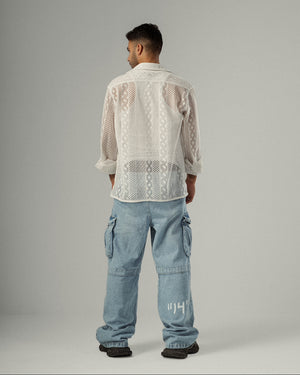 “14” baggy cargo jeans blue