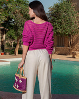 OFF SHOULDER KNITTED TOP PINK
