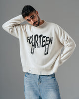 FOURTEEN KNITTED SWEATER WHITE