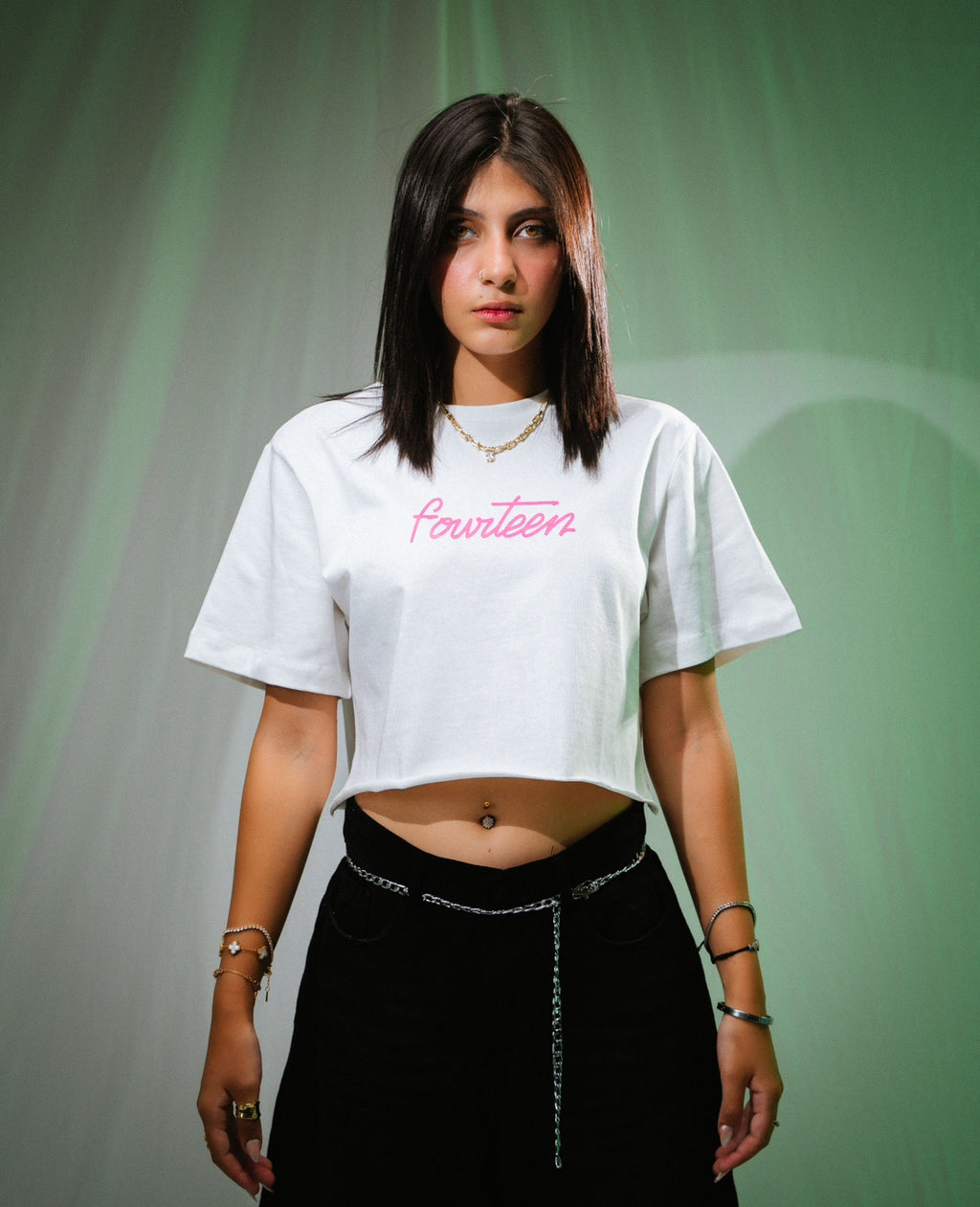 UNITY CROPPED T SHIRT WHITE