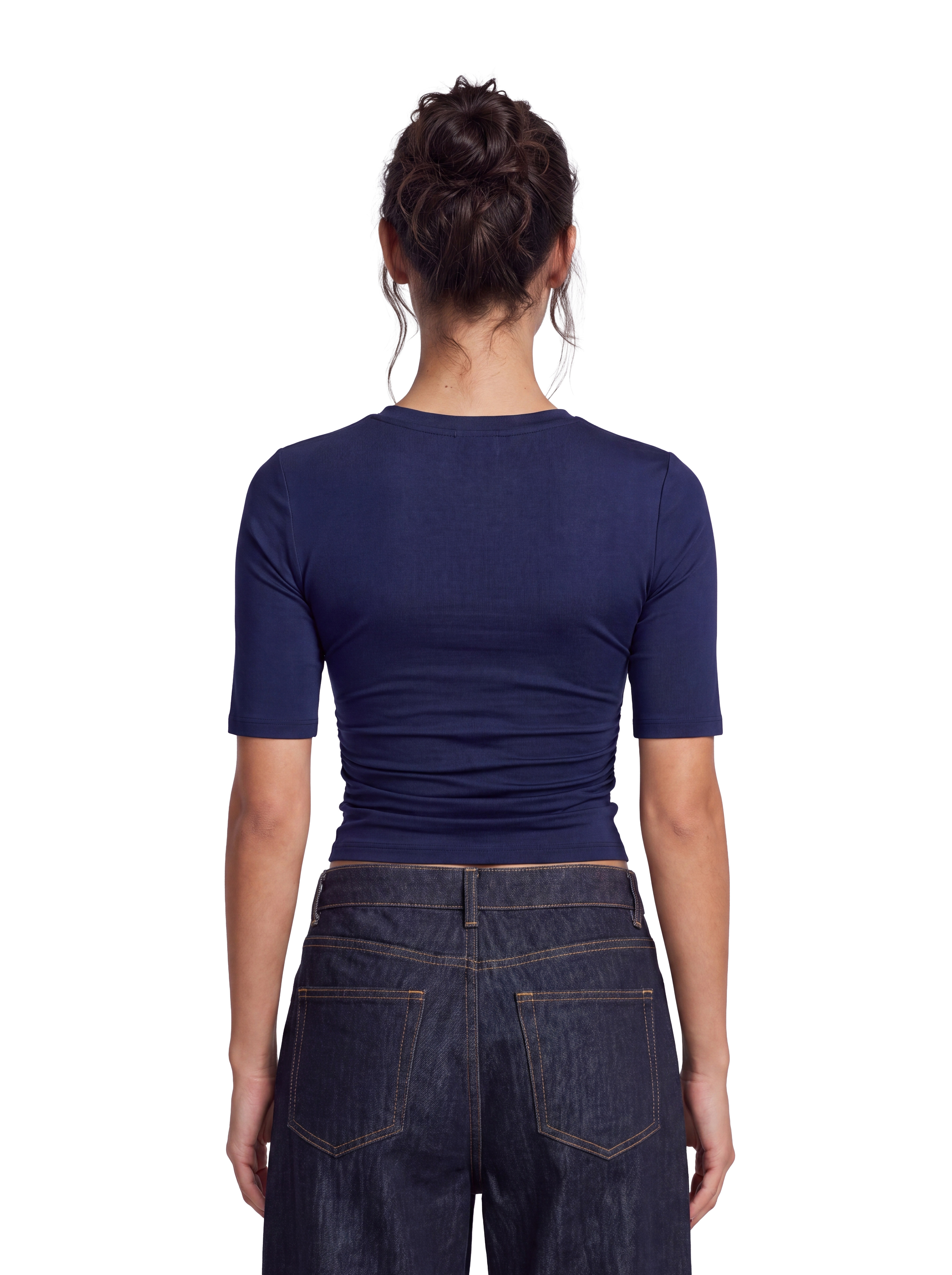 FITTED INTERLOCK T SHIRT NAVY