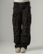 “14” baggy cargo jeans black