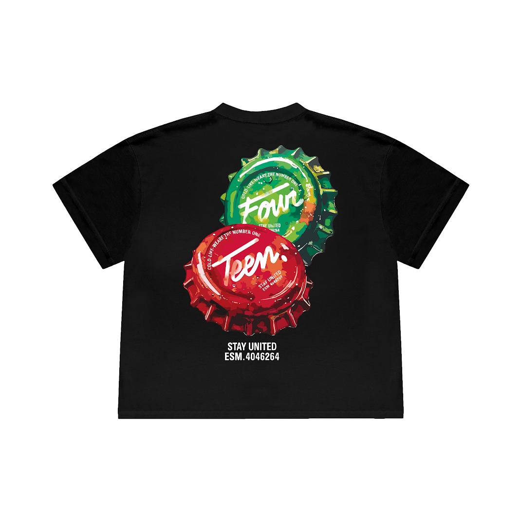 BOTTLE CAP BLACK T-SHIRT