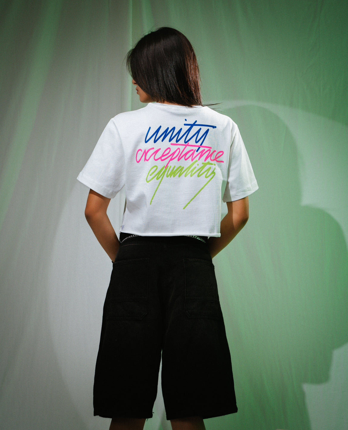 UNITY CROPPED T SHIRT WHITE