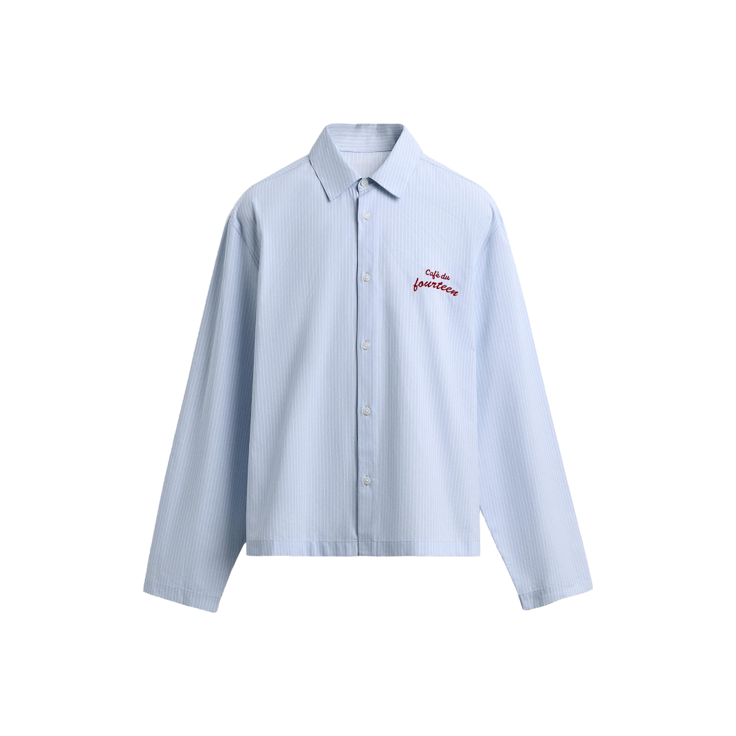 CAFÉ DU FOURTEEN STRIPPED BLUE SHIRT