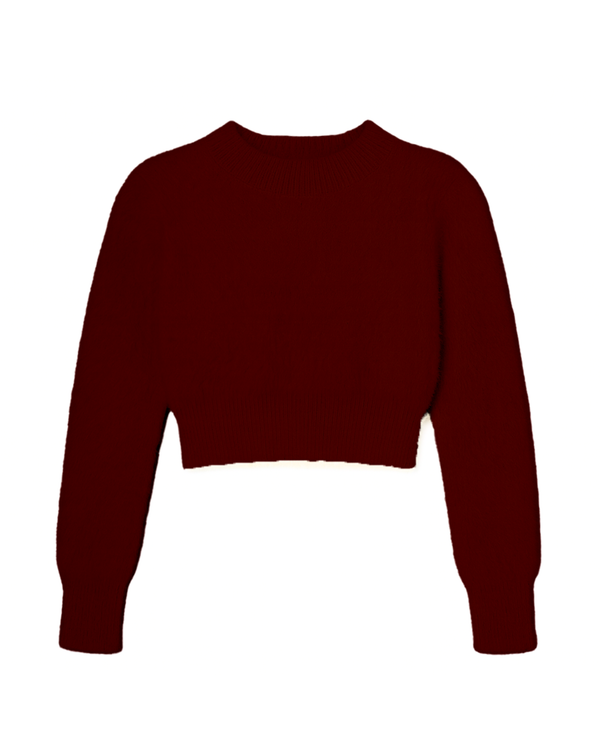 MOHAIR TOP BURGUNDY