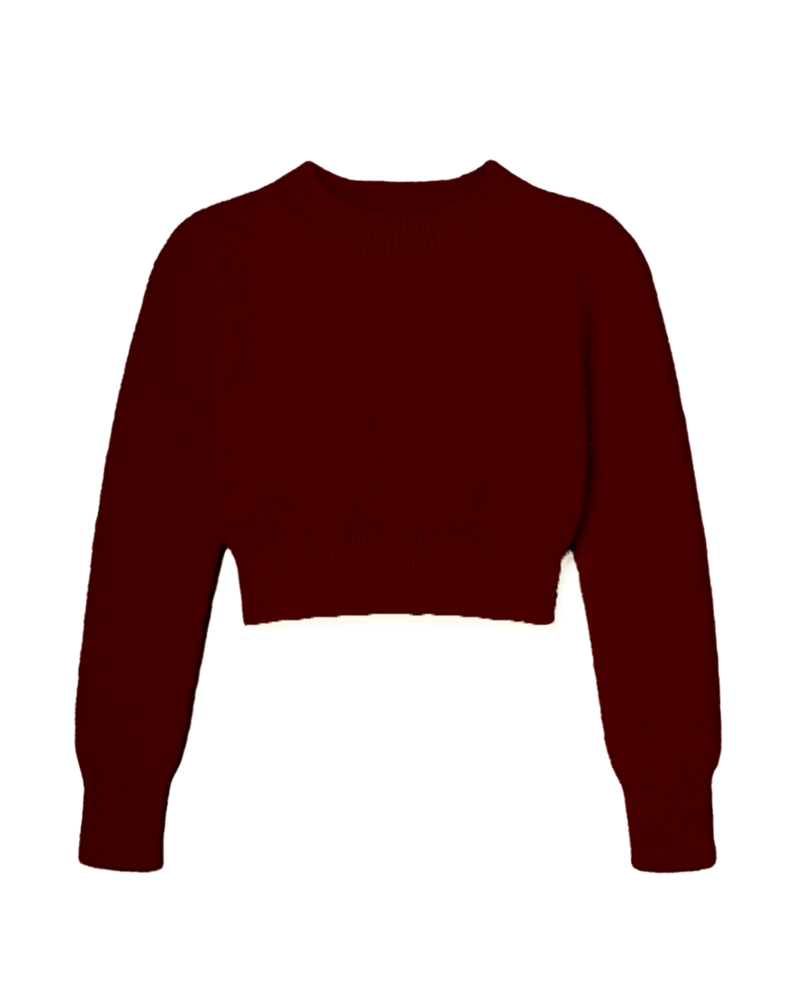 MOHAIR TOP BURGUNDY
