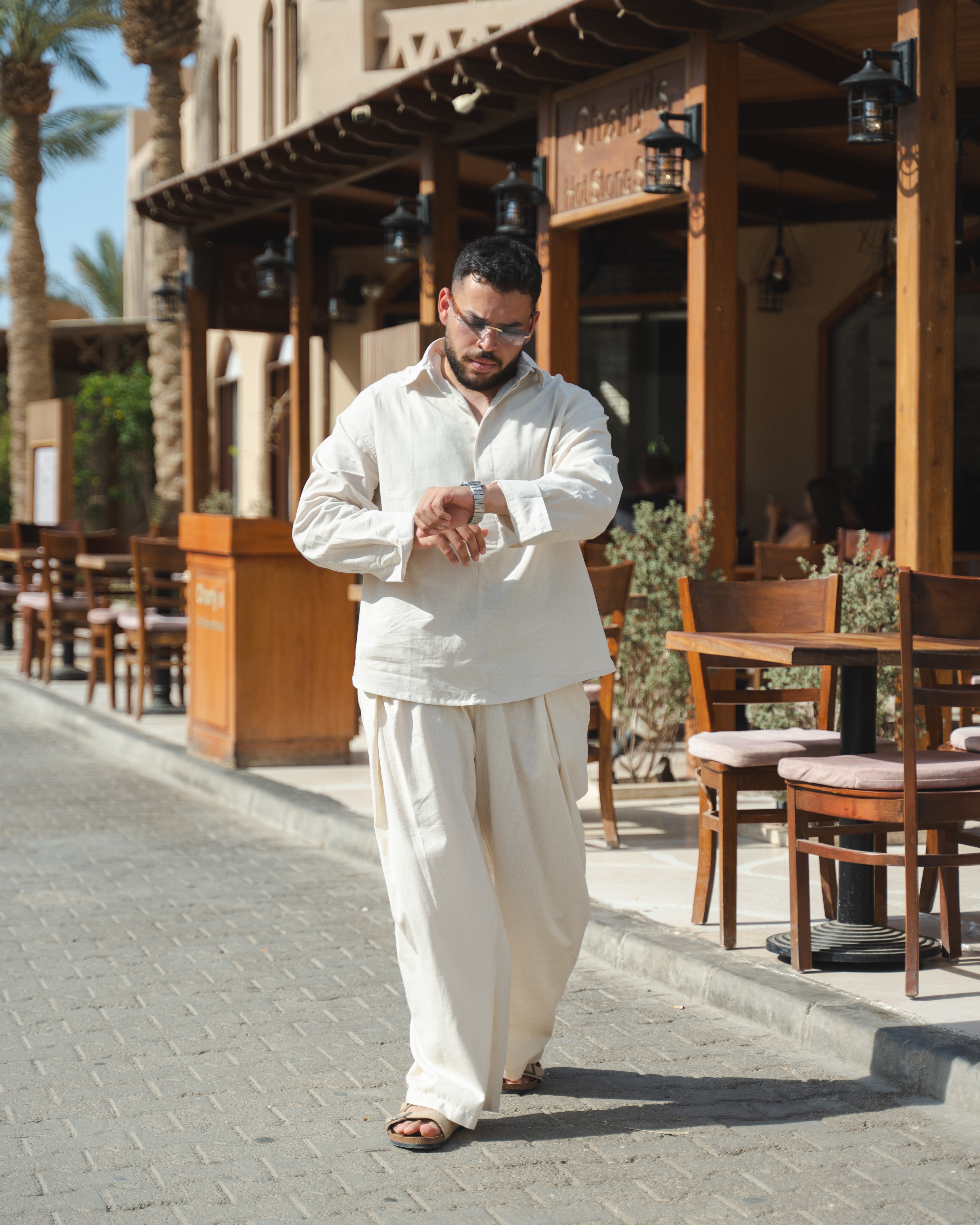 TAILORED LINEN PANTS BEIGE