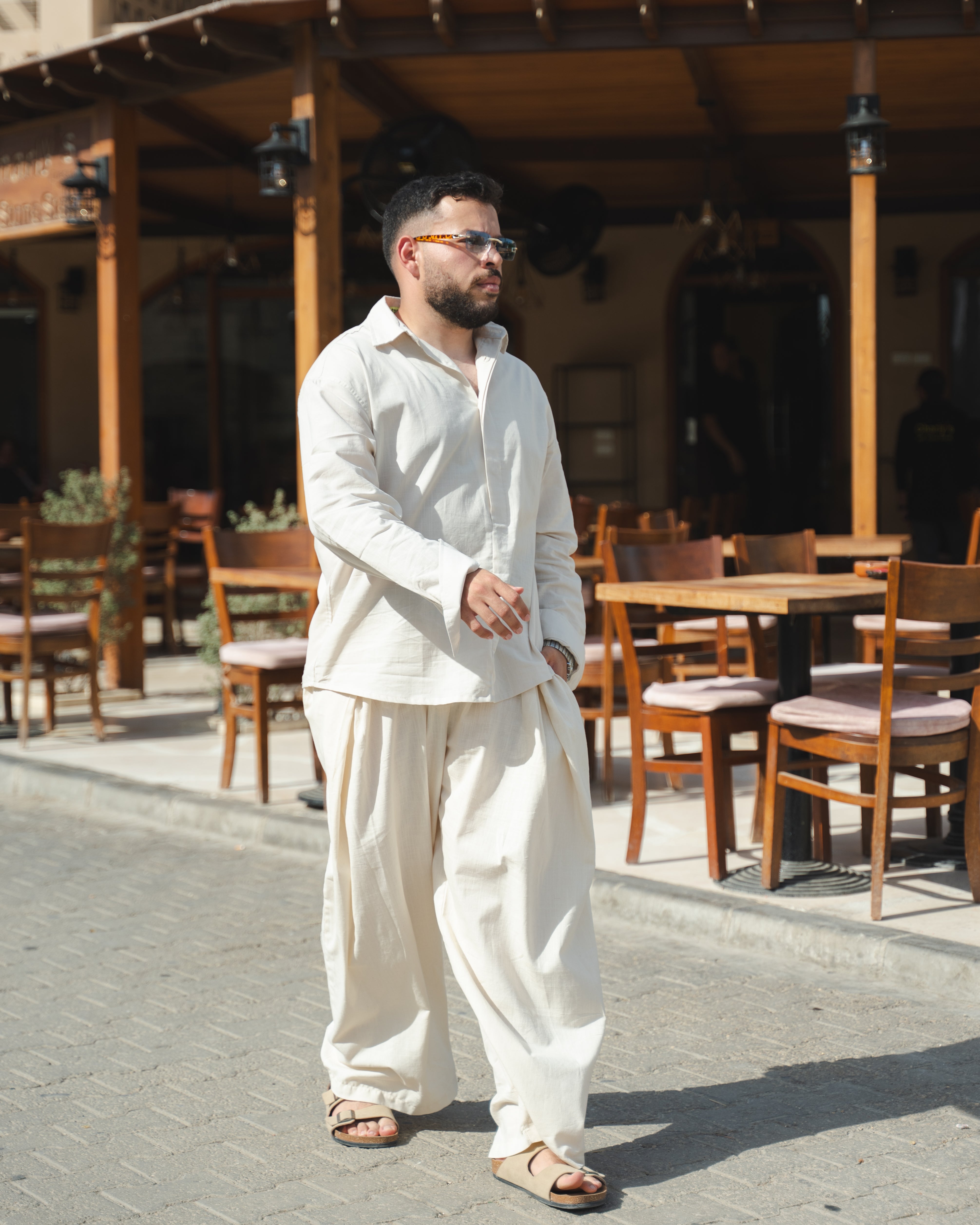 TAILORED LINEN PANTS BEIGE