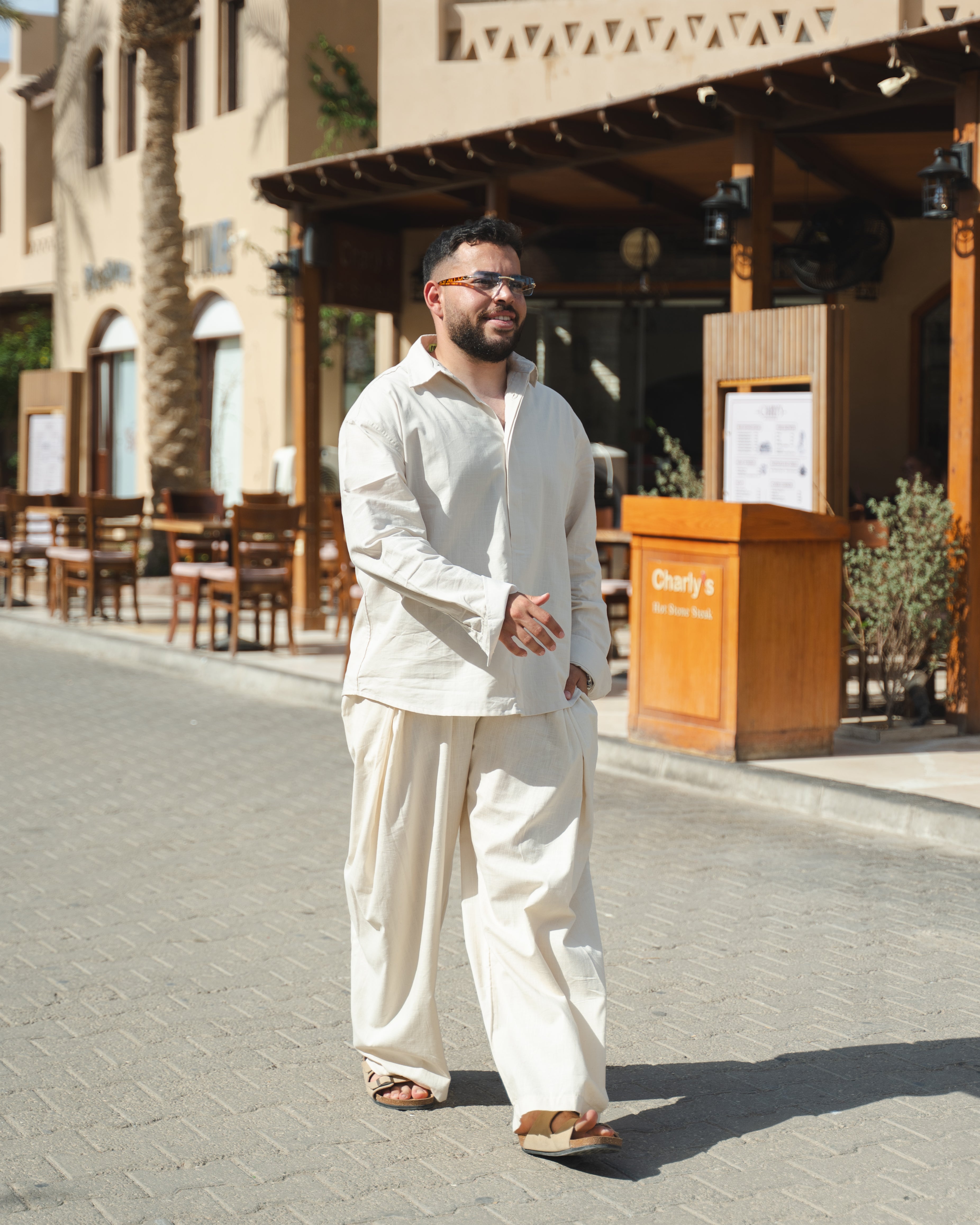 TAILORED LINEN PANTS BEIGE