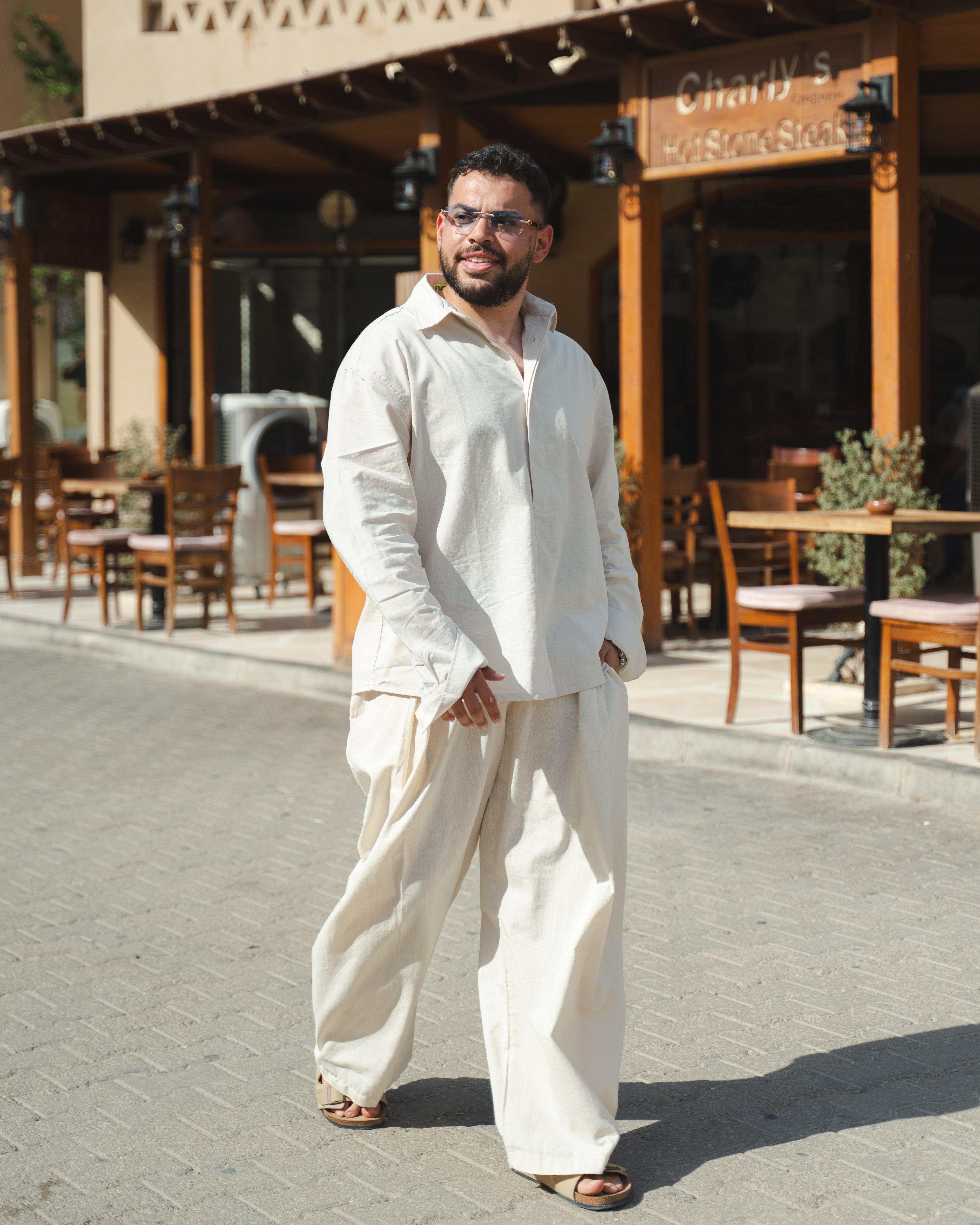 TAILORED LINEN PANTS BEIGE