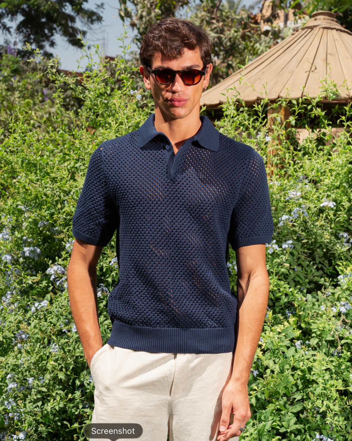 KNITTED POLO 201 NAVY BLUE