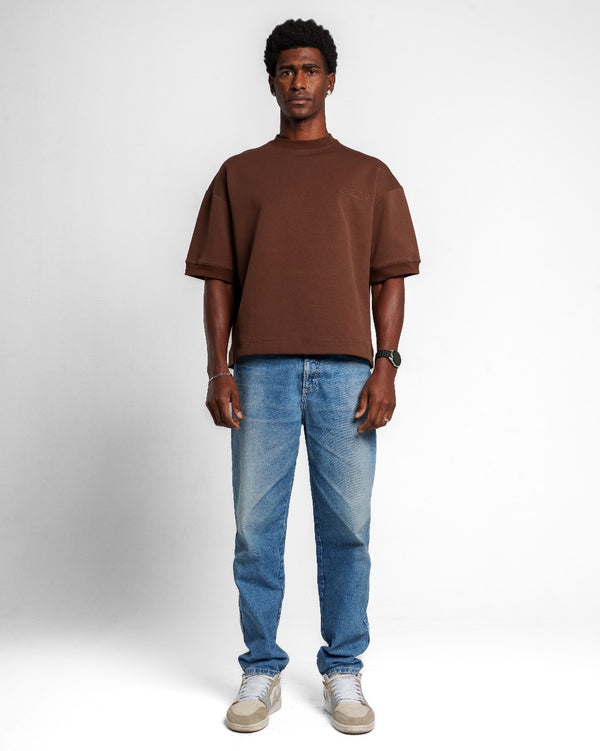 EMBROIDERY T SHIRT BROWN