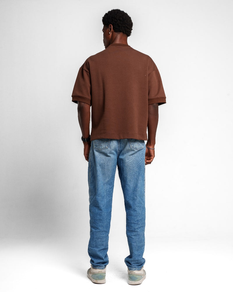 EMBROIDERY T SHIRT BROWN