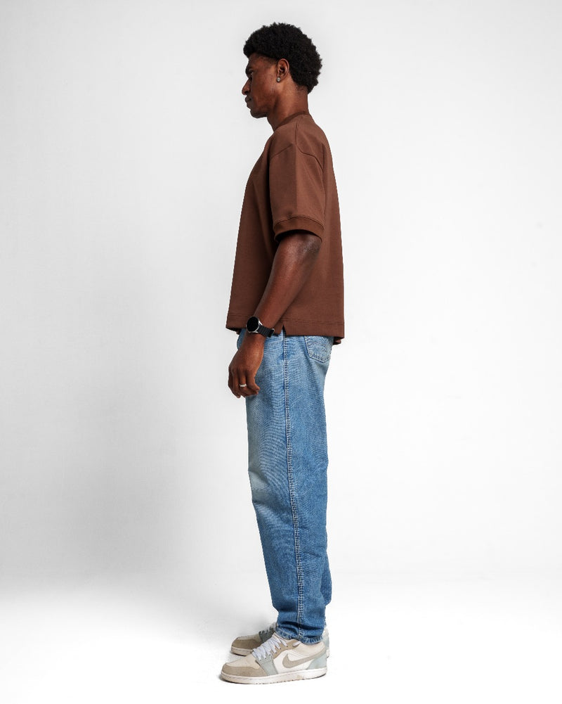EMBROIDERY T SHIRT BROWN