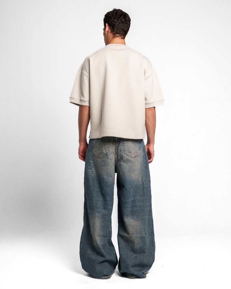EMBROIDERY T SHIRT BEIGE