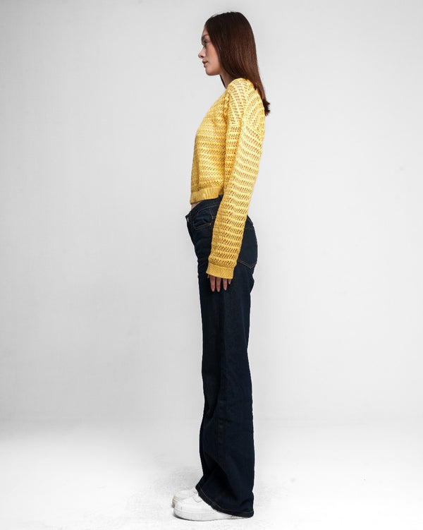 OFF SHOULDER KNITTED TOP YELLOW