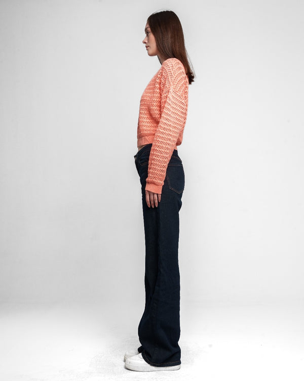 OFF SHOULDER KNITTED TOP PEACH