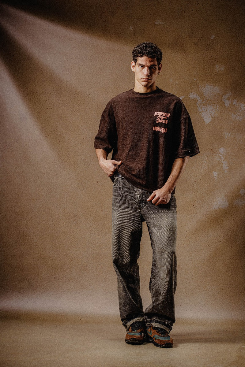 FOURTEEN CITY T SHIRT BROWN